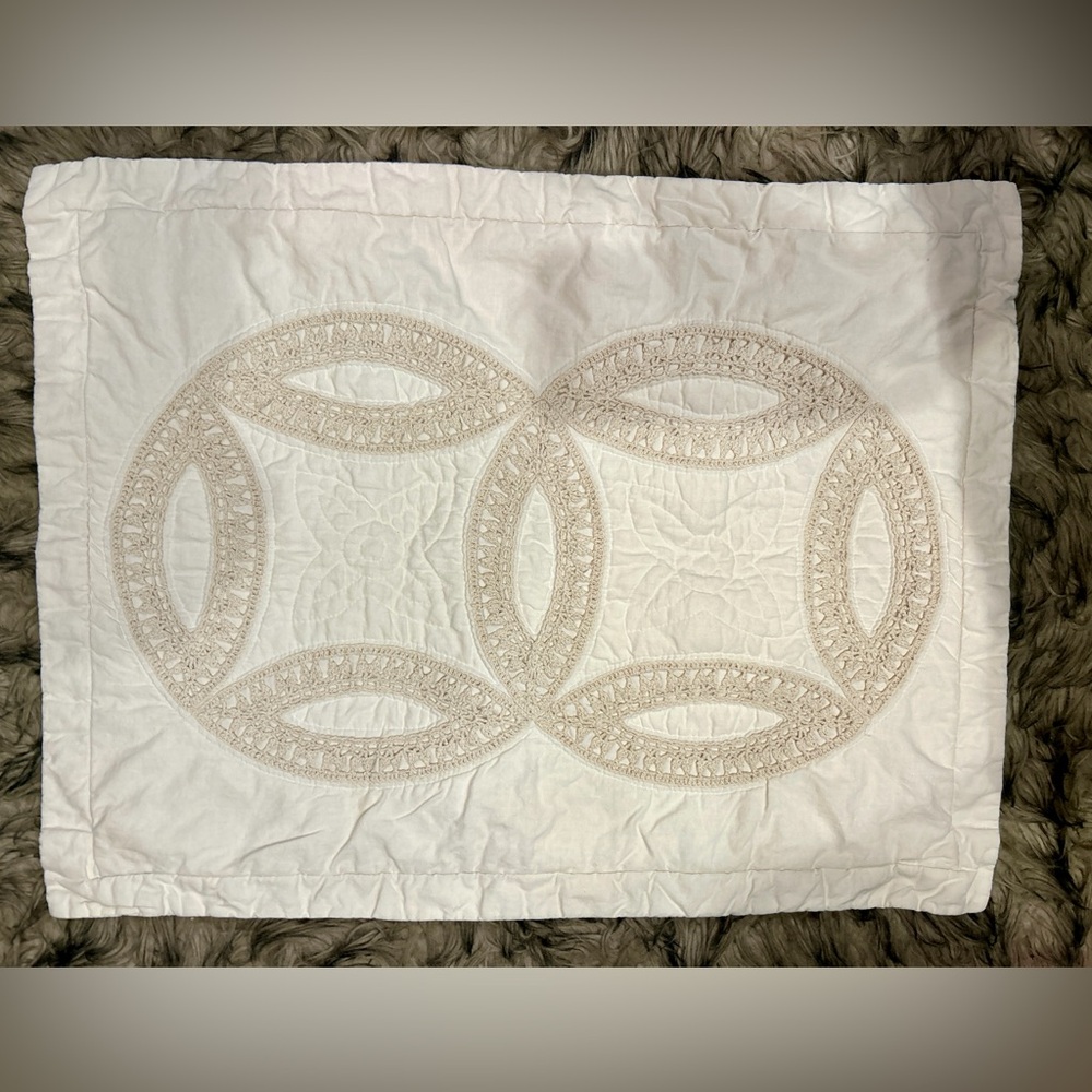 Two (2) vintage standard shams cream